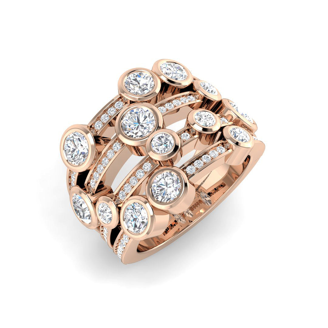 Bubble Diamond Ring 0.73ct–2.25ct – BJR0266 – 18k Rose Gold