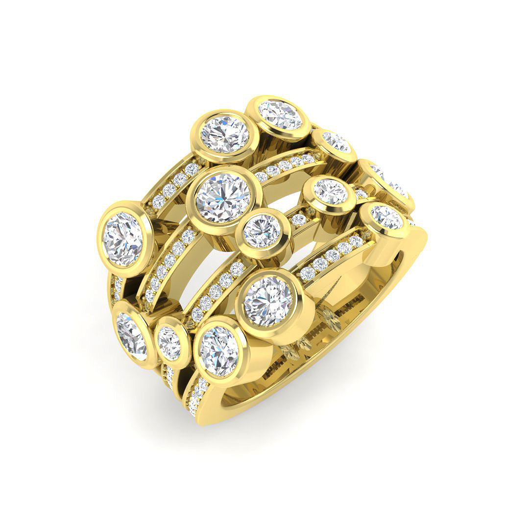 Bubble Diamond Ring 0.73ct–2.25ct – BJR0266 – 18k Yellow Gold