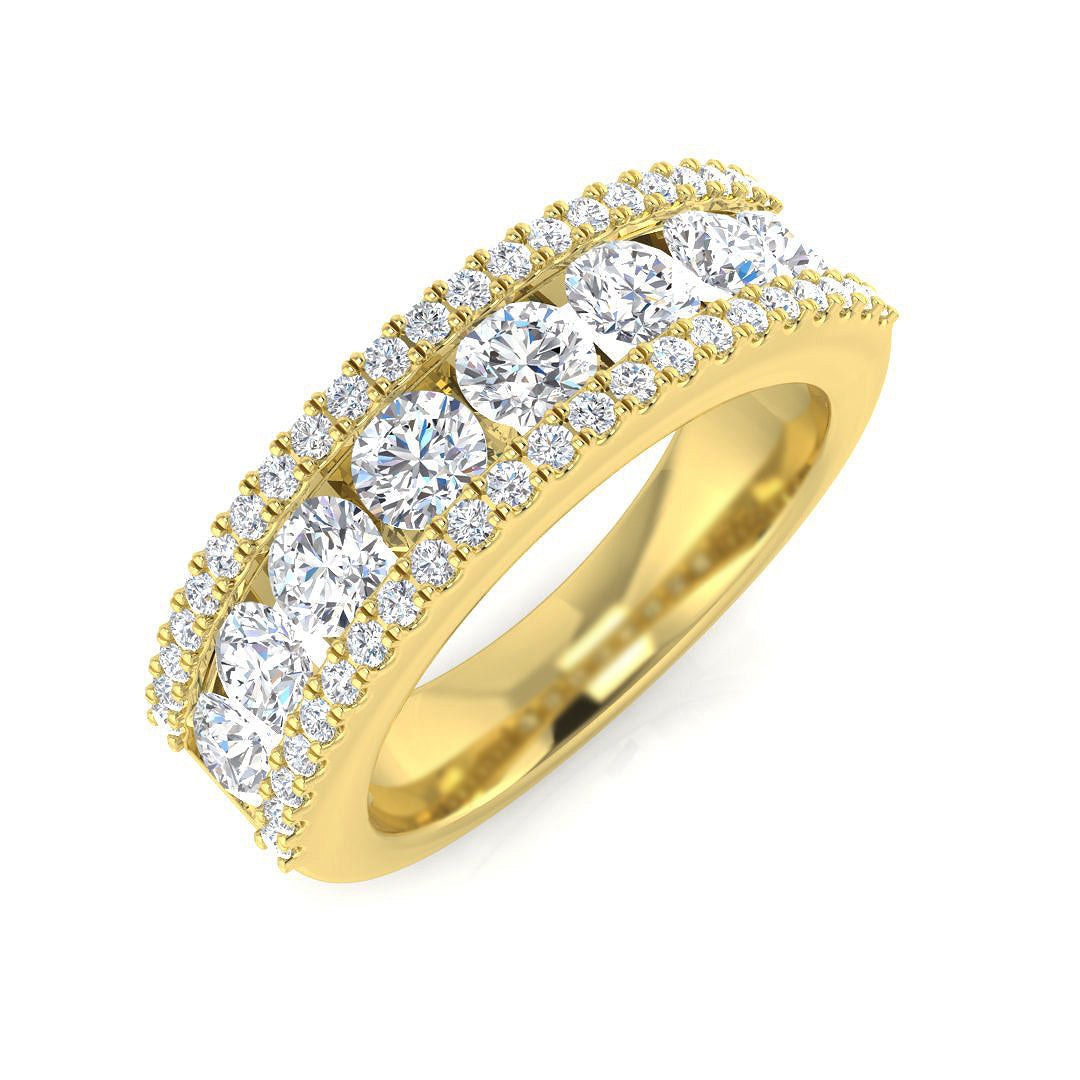 Pave Diamond Ring 1.51ct – BJR0270 – 18k Yellow Gold