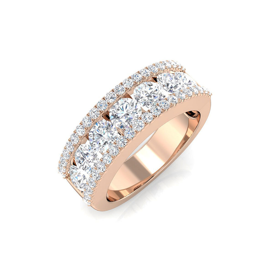 Half Eternity Diamond Ring 0.97ct–2.1ct – BJR0269 – 18k Rose Gold