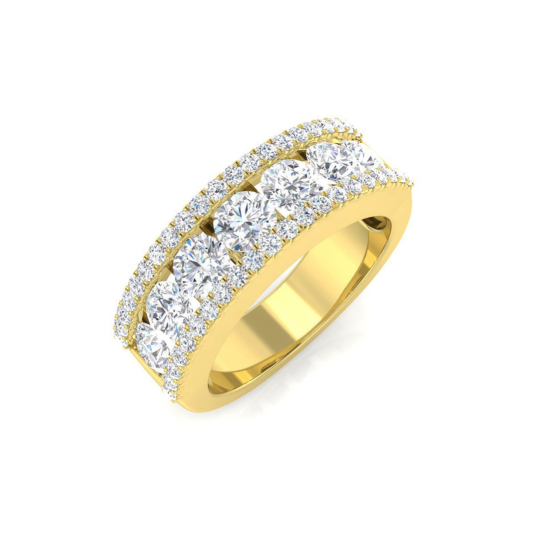 Half Eternity Diamond Ring 0.97ct–2.1ct – BJR0269 – 18k Yellow Gold