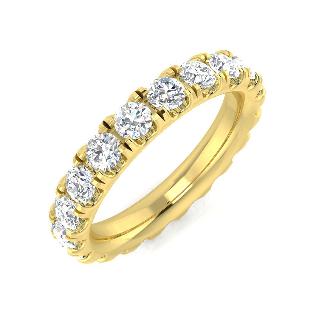 Full Eternity Diamond Ring 0.2ct–4.15ct – SR512 – 18k Yellow Gold