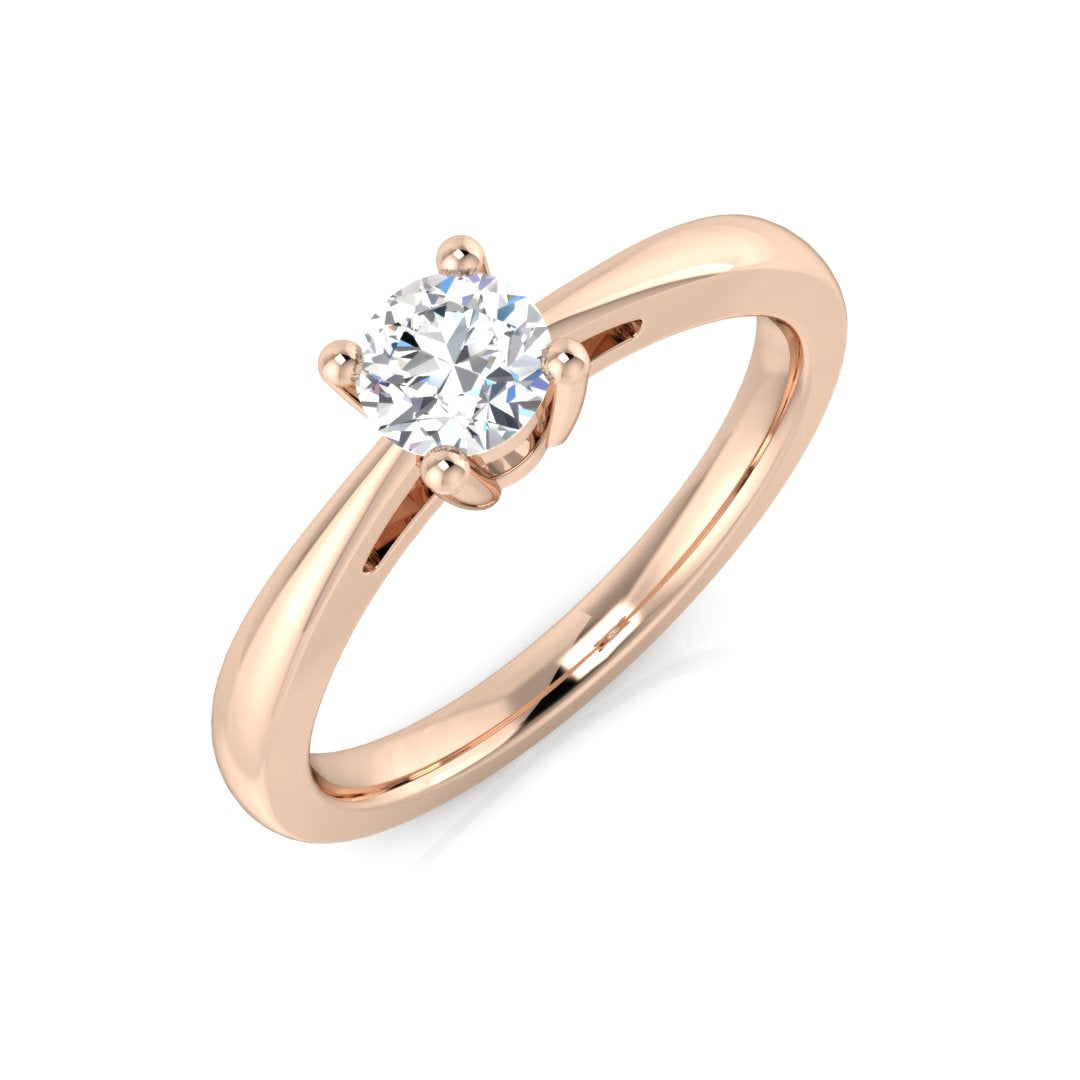 Engagement Diamond Ring 0.32ct–0.35ct – BJR0280 – 18k Rose Gold