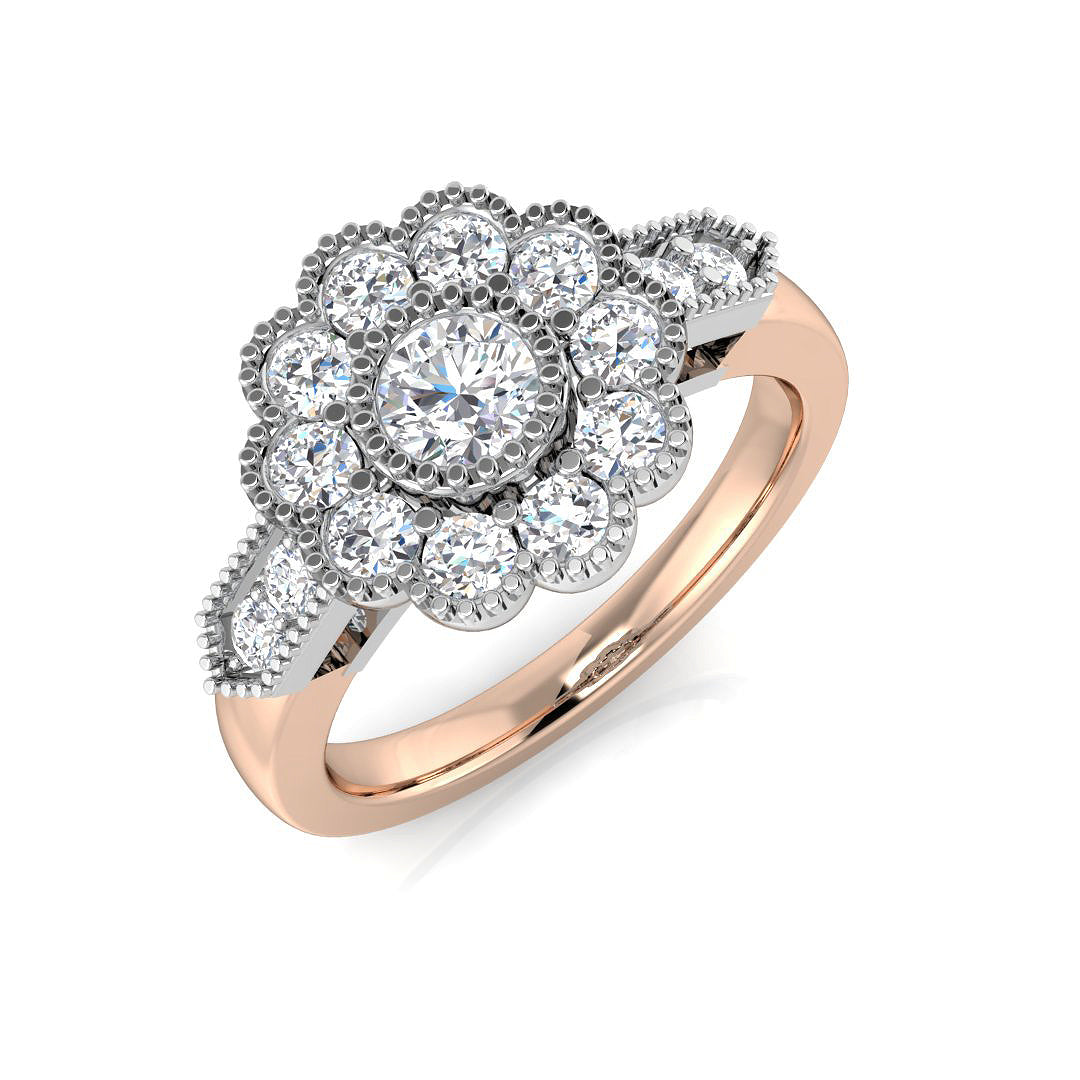 Vintage Diamond Ring 0.67ct–1.0ct – BJR0317 – 18k Rose Gold