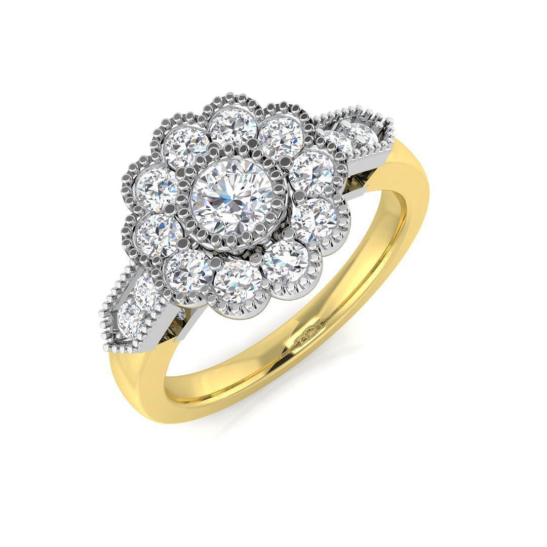 Vintage Diamond Ring 0.67ct–1.0ct – BJR0317 – 18k Yellow Gold