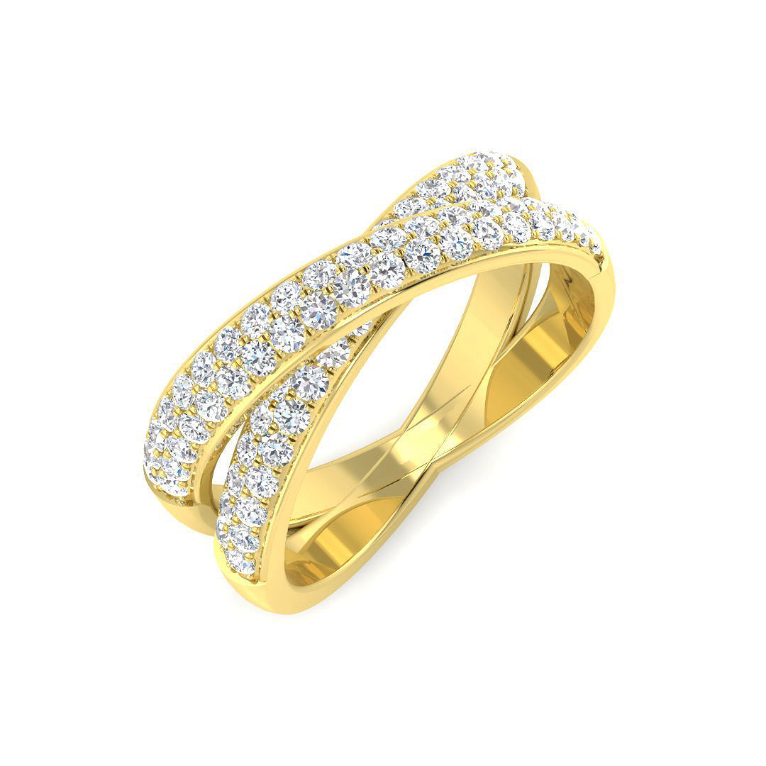 Pave Diamond Ring 0.98ct – BJR0370 – 18k Yellow Gold