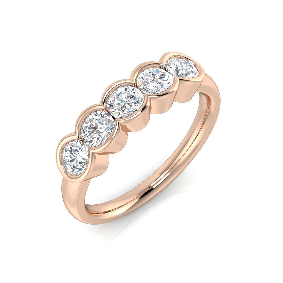 Five Stone Diamond Ring 0.2ct–1.26ct – SR1817 – 18k Rose Gold