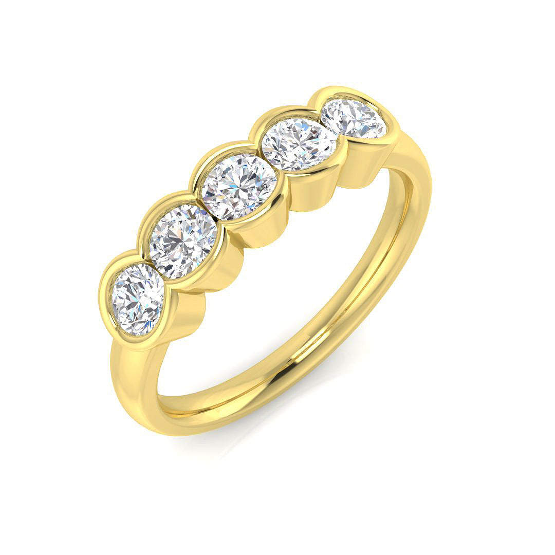 Five Stone Diamond Ring 0.2ct–1.26ct – SR1817 – 18k Yellow Gold