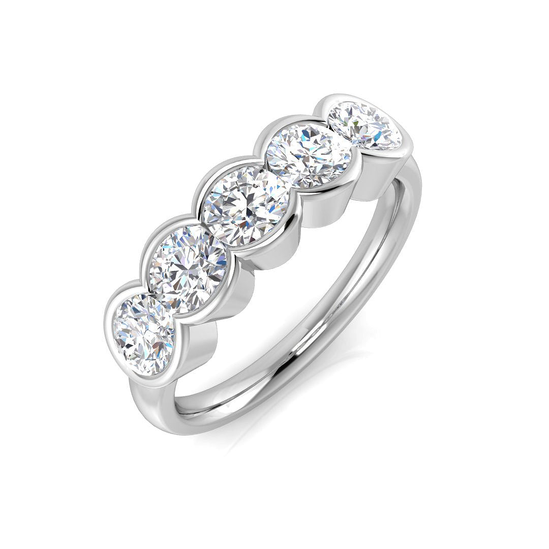 Five Stone Diamond Ring 0.2ct–1.26ct – SR1817 – 18k White Gold