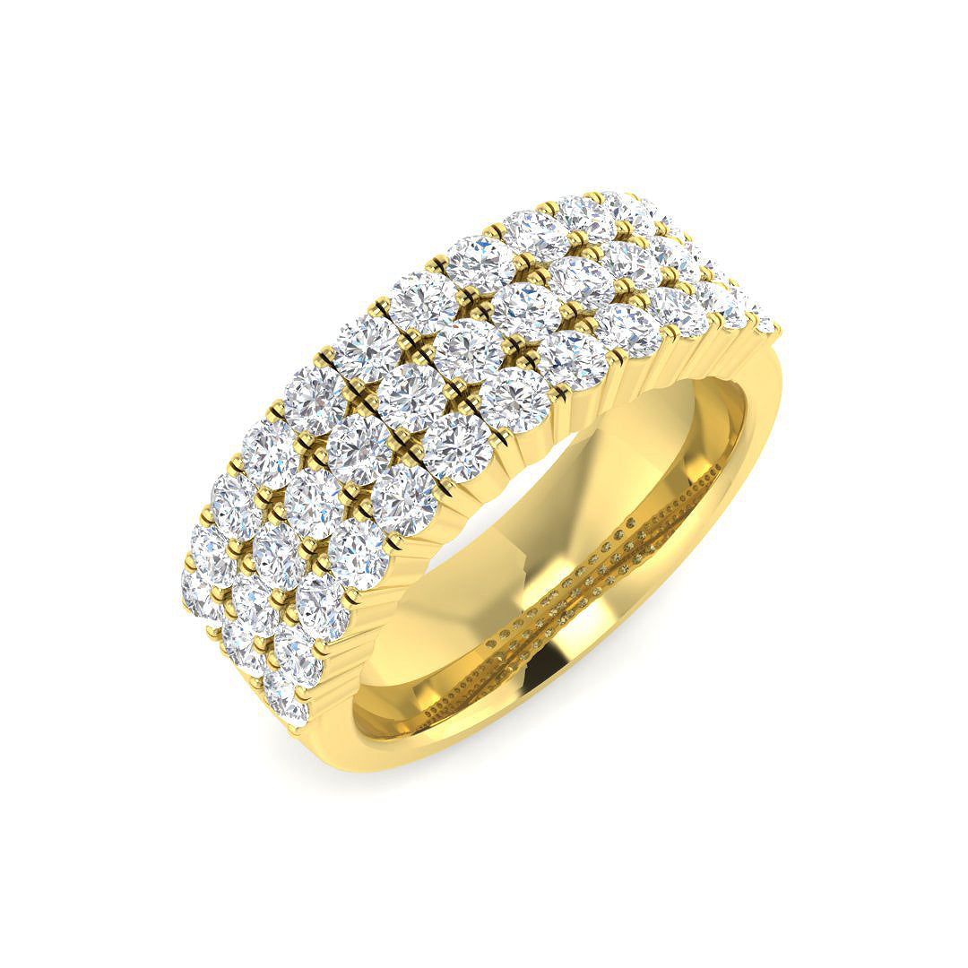 Half Eternity Diamond Ring 0.82ct–2.63ct – SR3031 – 18k Yellow Gold