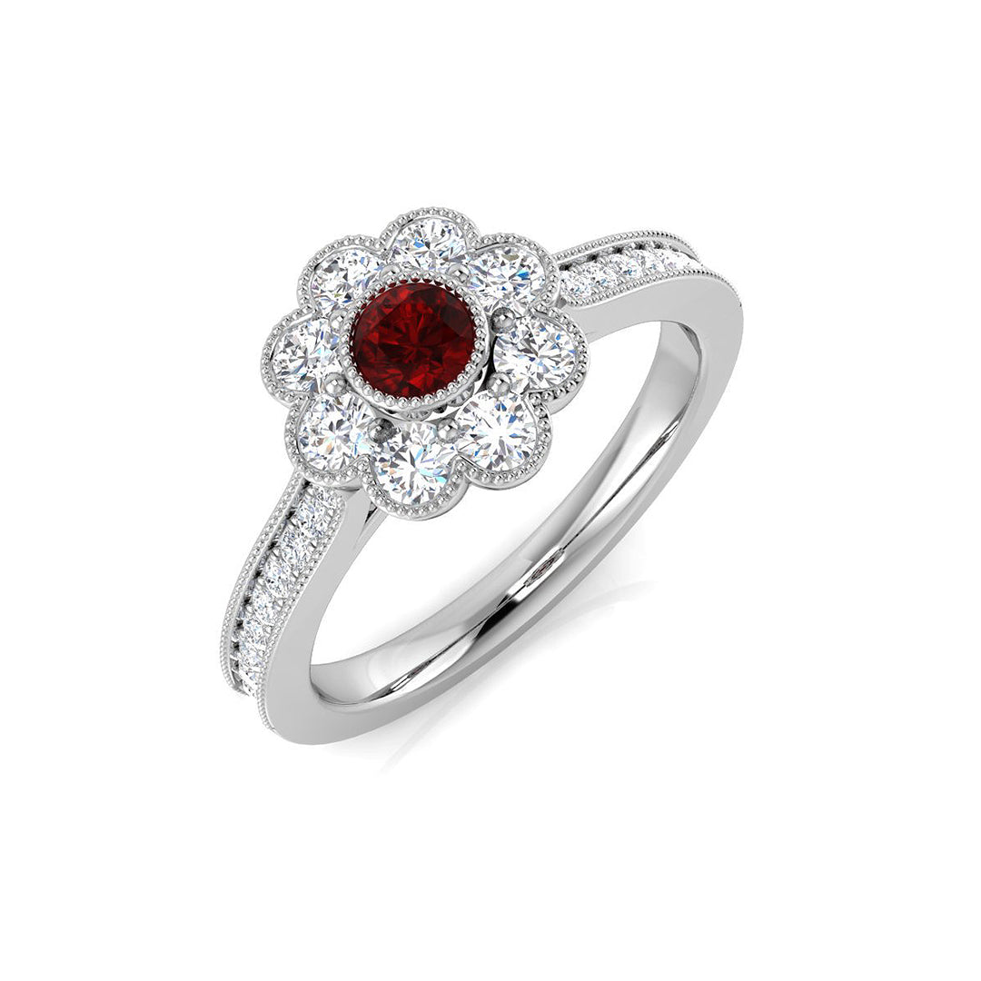 Cluster Diamond Ring 0.71ct–0.78ct – BJR0398 – 18k White Gold