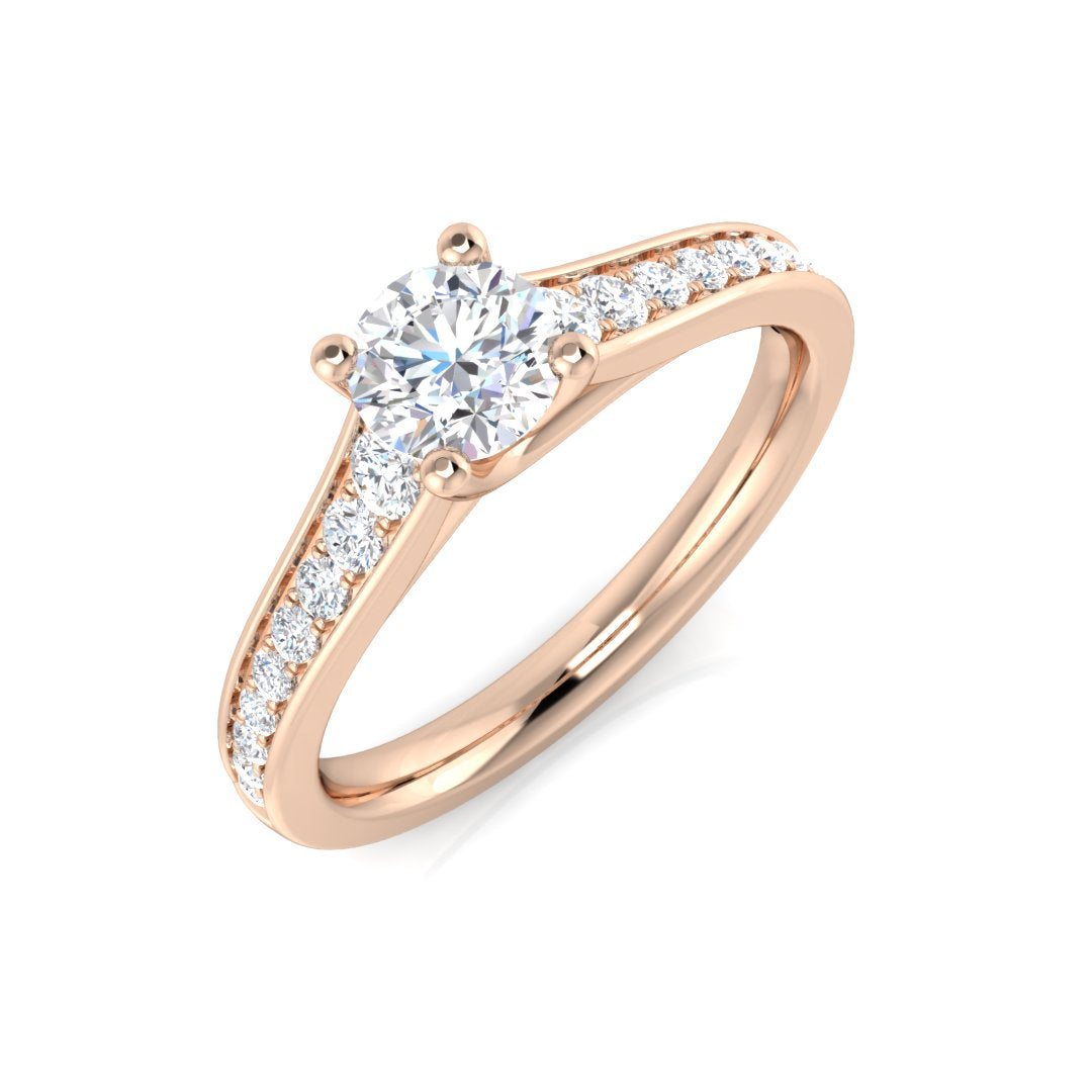 Engagement Diamond Ring 0.58ct–0.7ct – BJR0427 – 18k Rose Gold