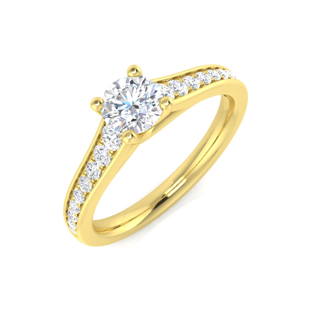 Engagement Diamond Ring 0.58ct–0.7ct – BJR0427 – 18k Yellow Gold