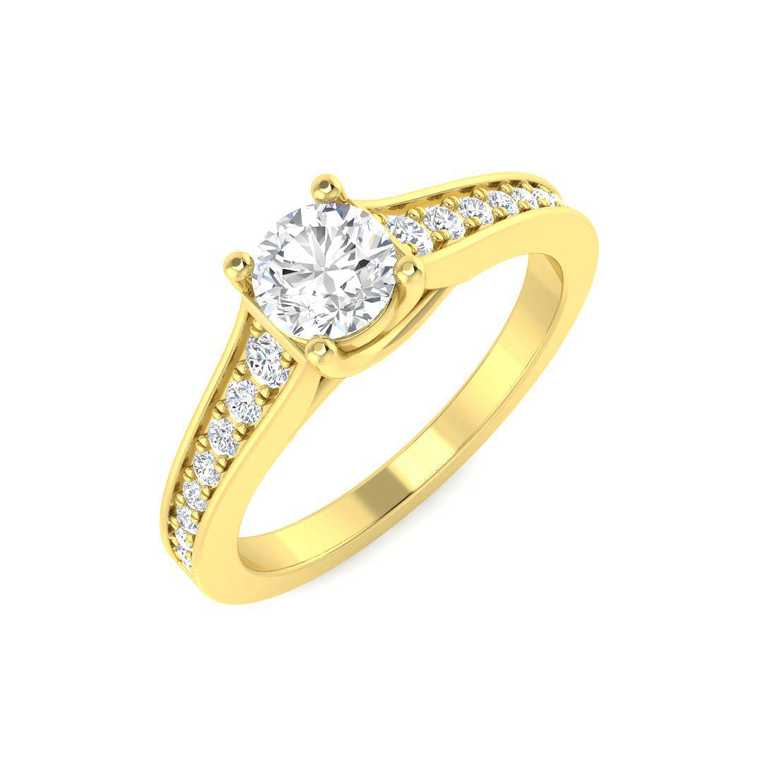 Engagement Diamond Ring 0.58ct–0.7ct – BJR0427 – 18k Yellow Gold