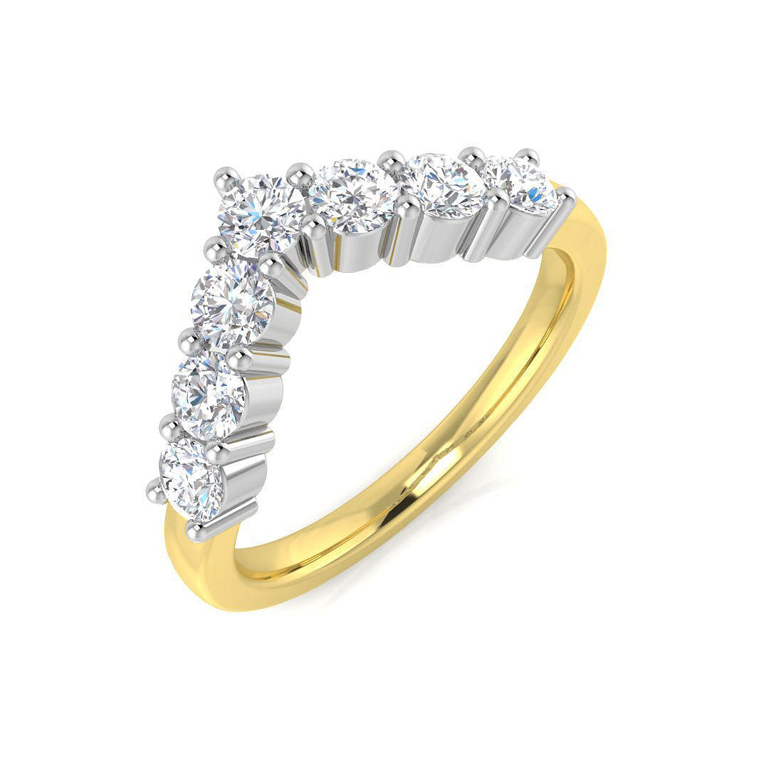 Wishbone Diamond Ring 0.78ct – BJR0436 – 18k Yellow Gold
