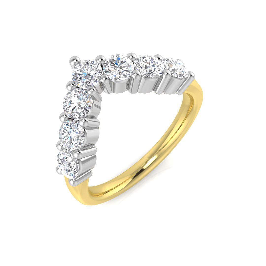 Wishbone Diamond Ring 0.99ct – BJR0437 – 18k Yellow Gold