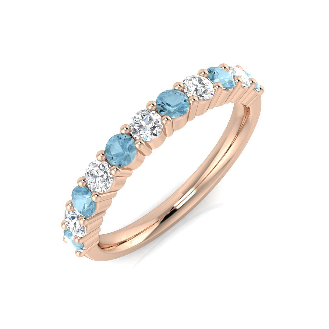 Half Eternity Diamond Ring 0.65ct – BJR0449~AQ – 18k Rose Gold