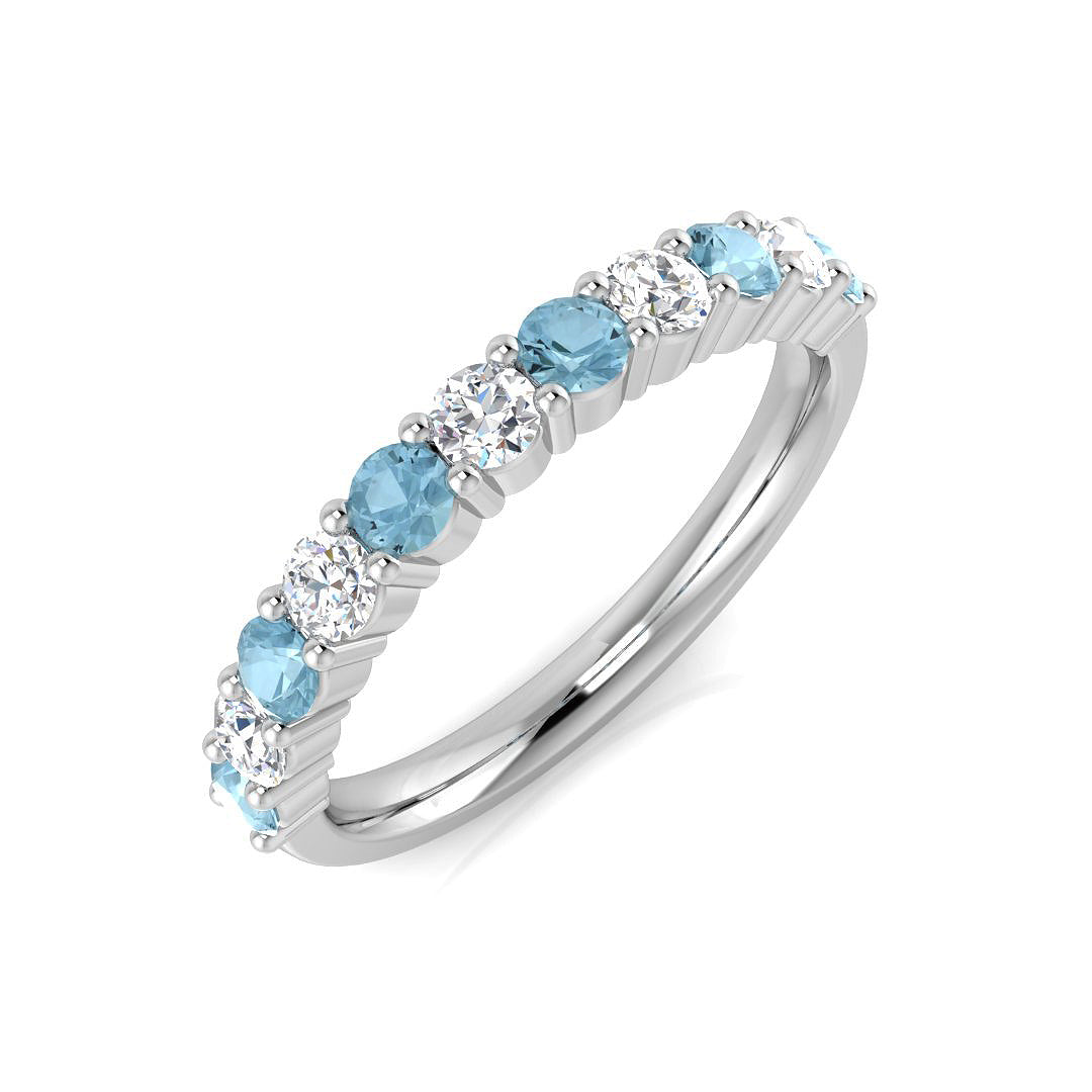 Half Eternity Diamond Ring 0.65ct – BJR0449~AQ – 18k White Gold