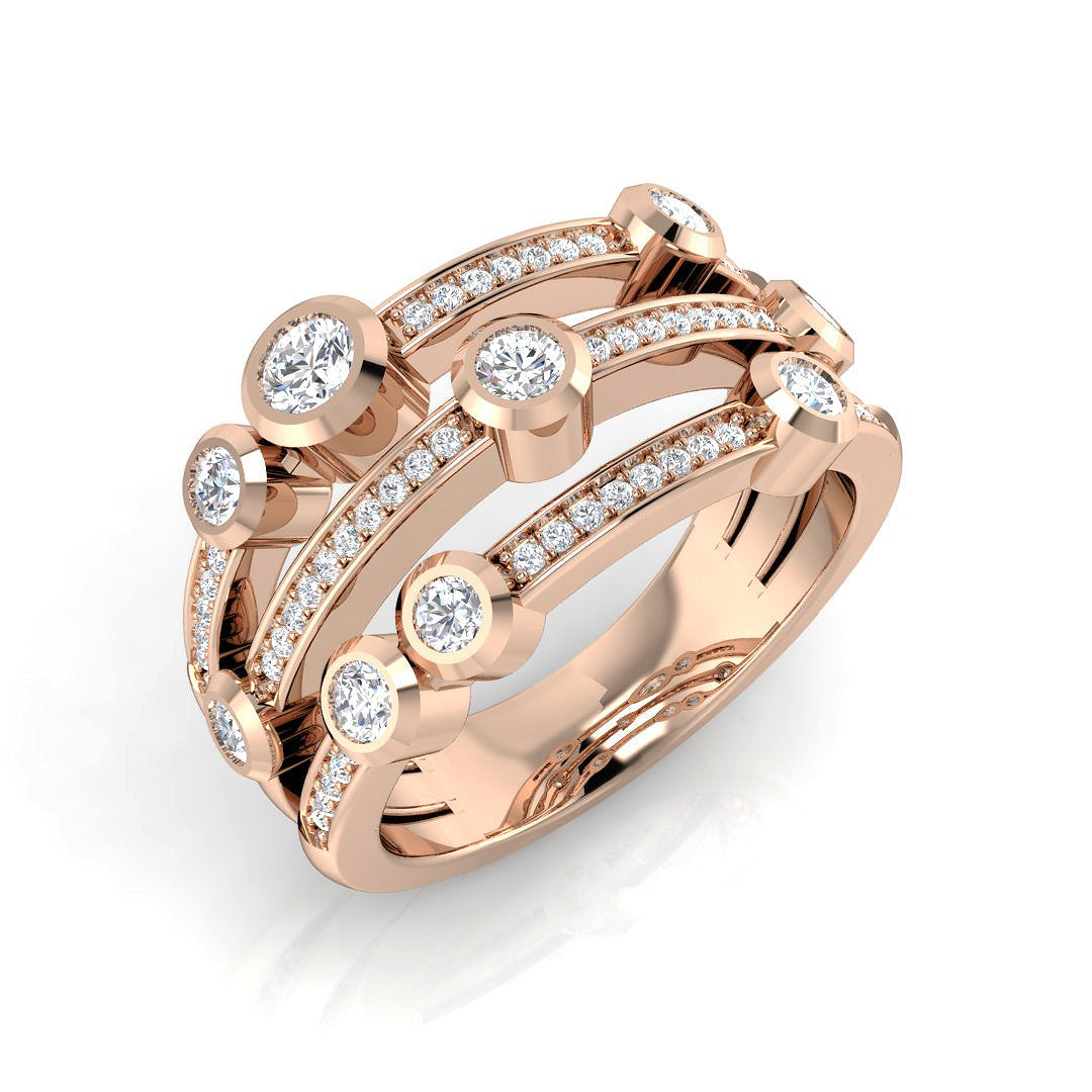 Bubble Diamond Ring 0.73ct–2.25ct – BJR0266 – 18k Rose Gold