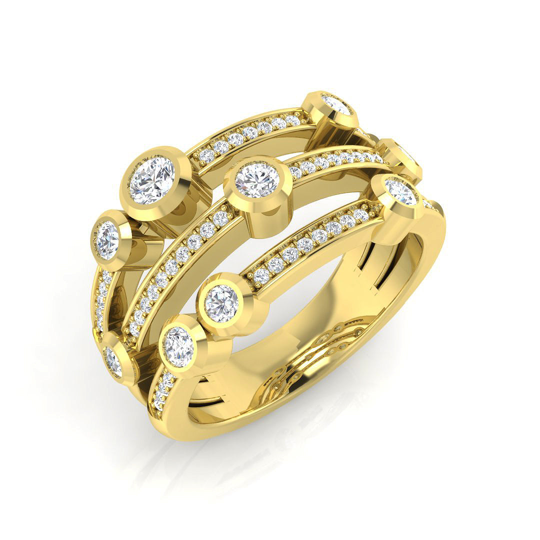 Bubble Diamond Ring 0.73ct–2.25ct – BJR0266 – 18k Yellow Gold