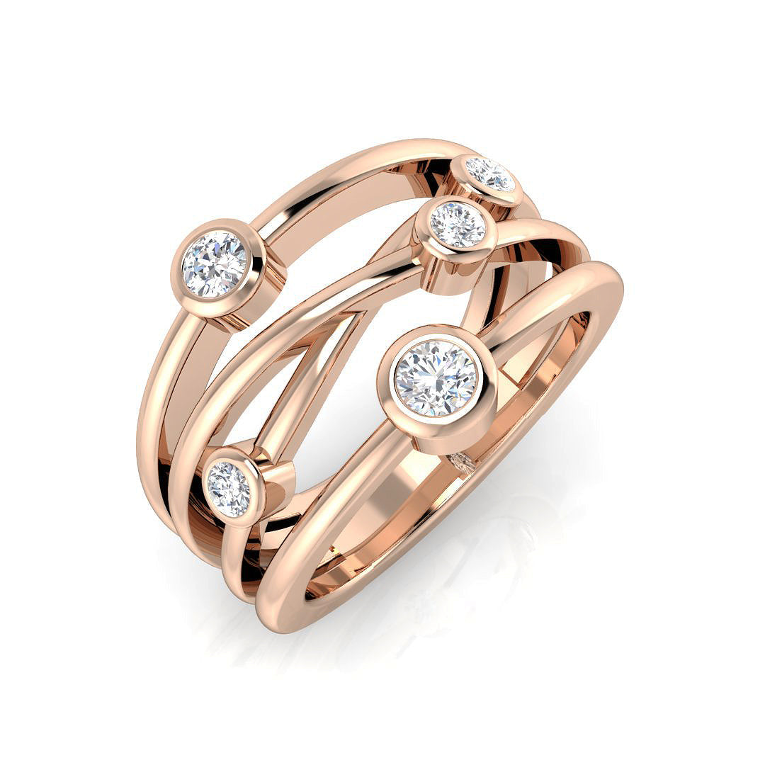 Bubble Diamond Ring 0.42ct–1.45ct – SR813 – 18k Rose Gold