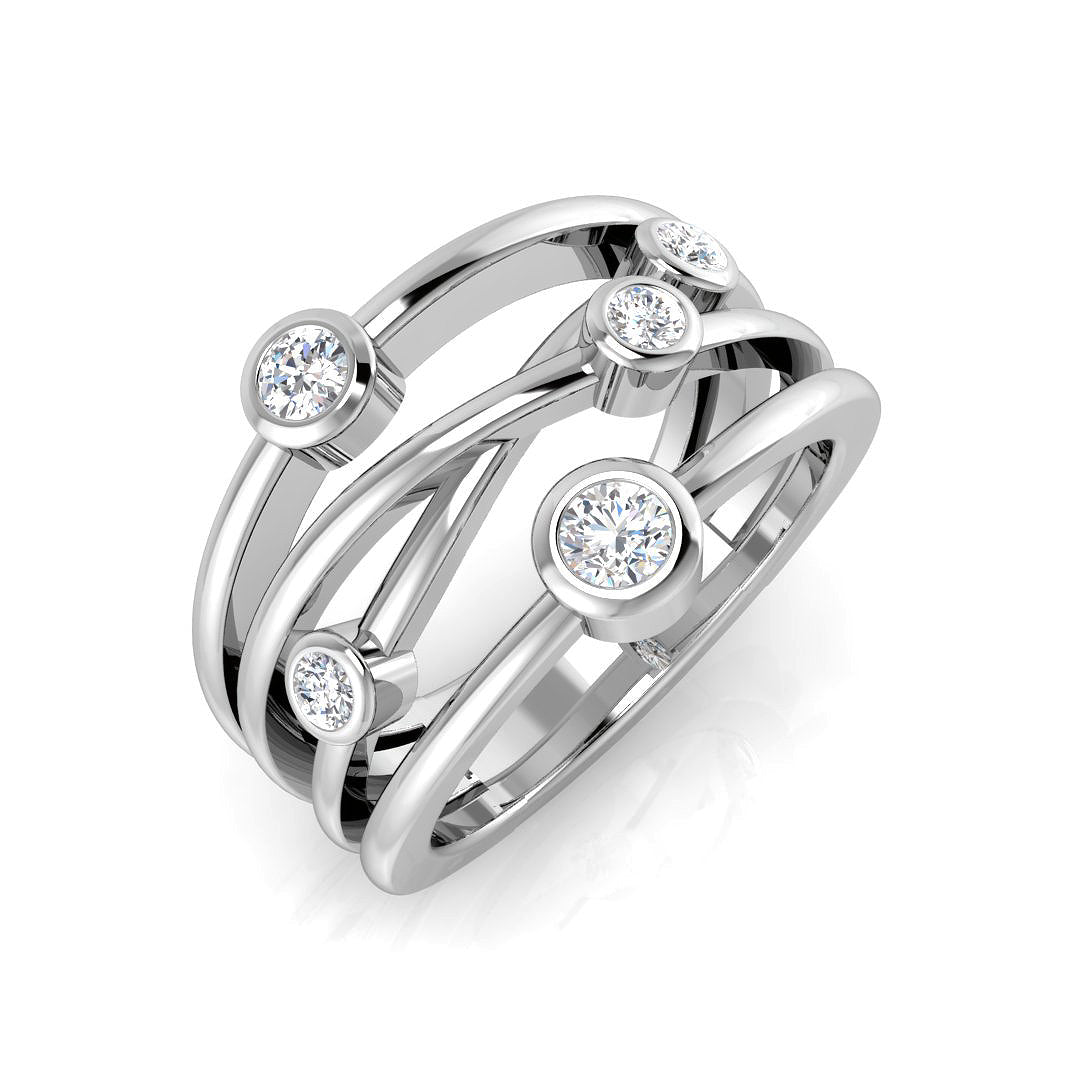 Bubble Diamond Ring 0.42ct–1.45ct – SR813 – 18k White Gold