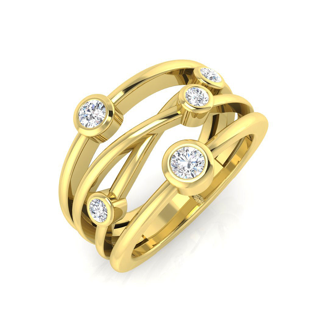Bubble Diamond Ring 0.42ct–1.45ct – SR813 – 18k Yellow Gold