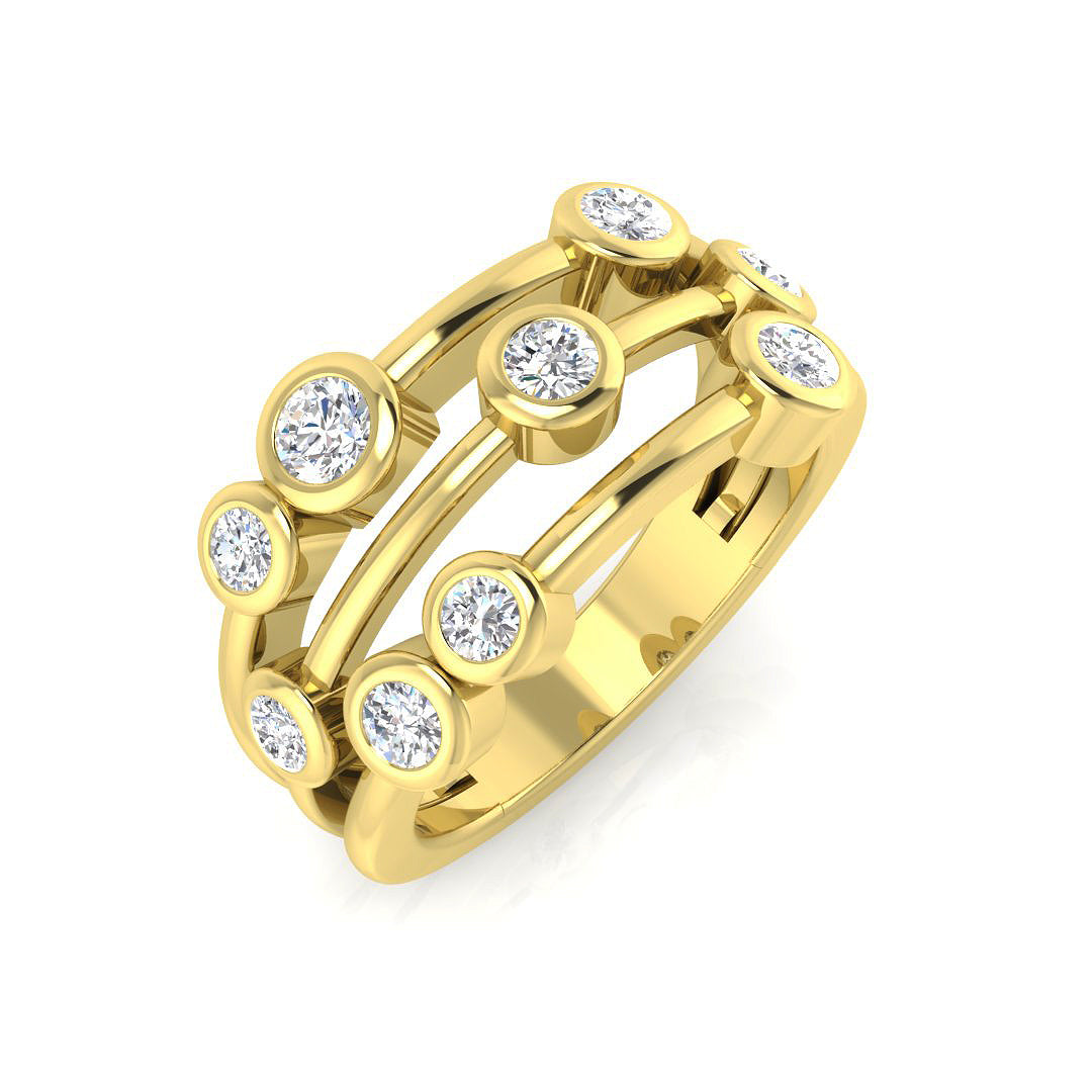 Bubble Diamond Ring 0.7ct – SL9944 – 18k Yellow Gold