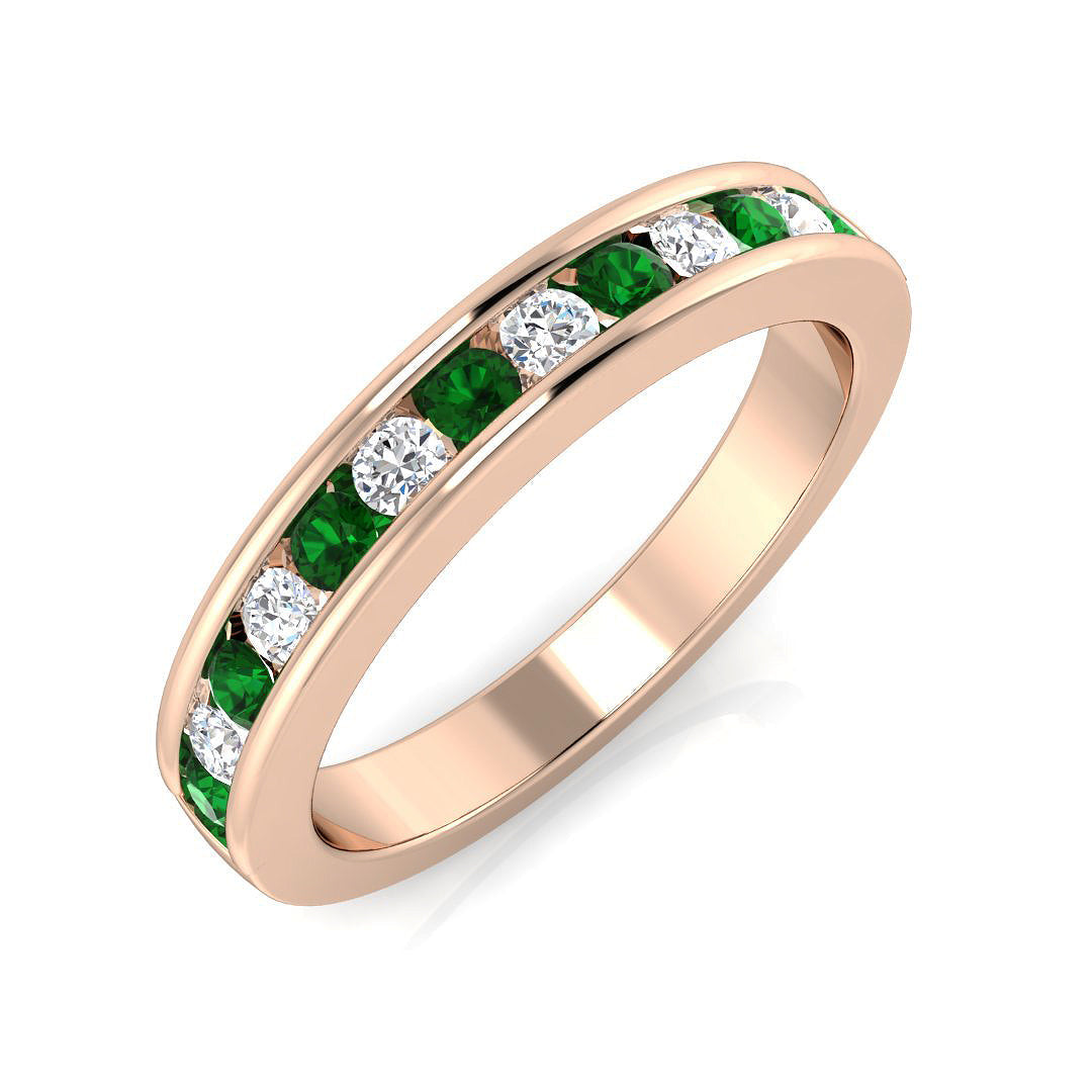 Half Eternity Diamond Ring 0.4ct–0.73ct – BJR0131~EM – 18k Rose Gold