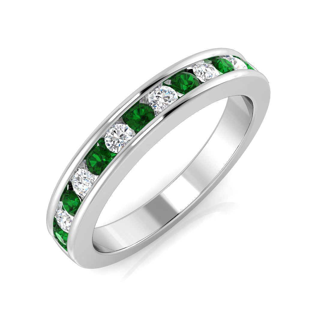 Half Eternity Diamond Ring 0.4ct–0.73ct – BJR0131~EM – 18k White Gold