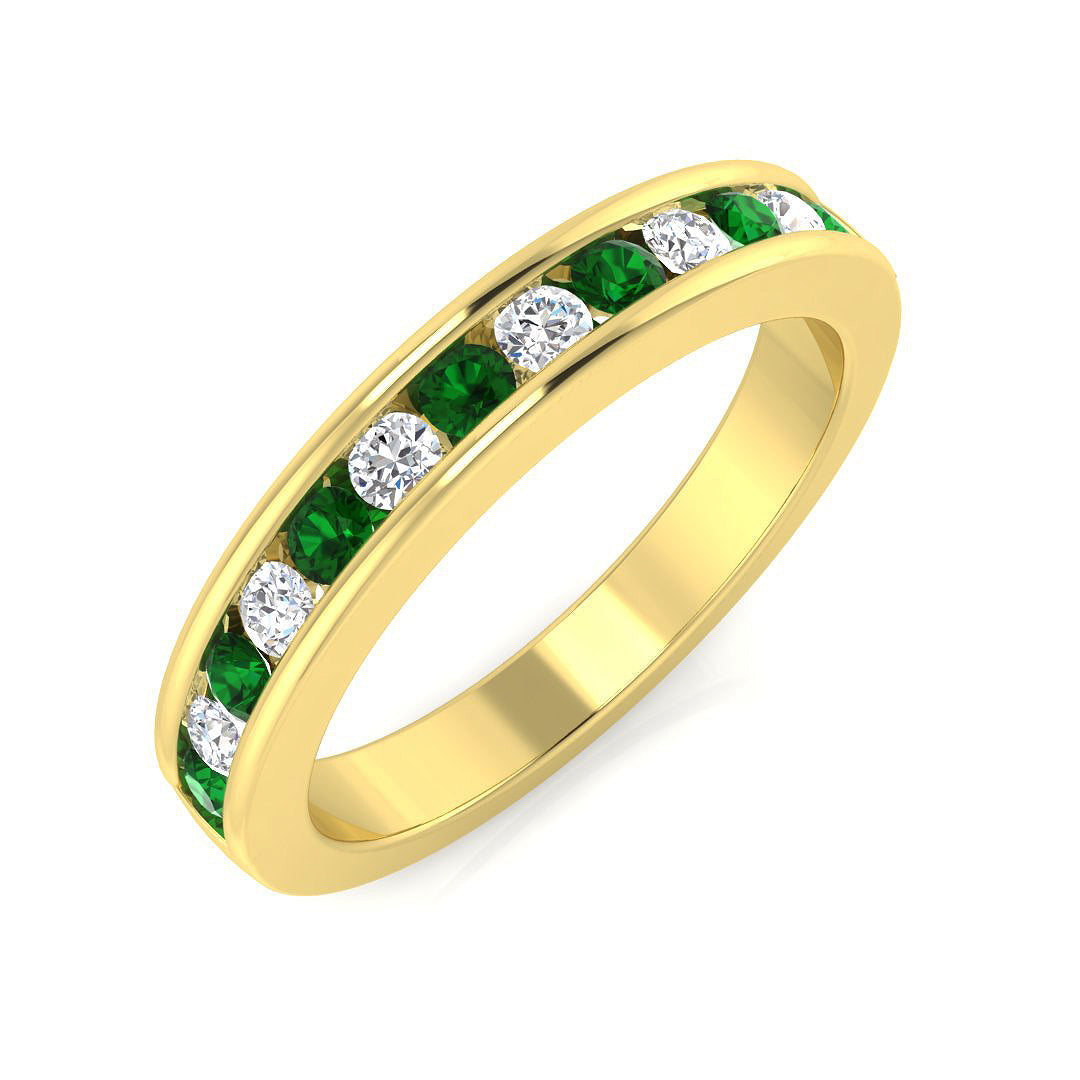 Half Eternity Diamond Ring 0.4ct–0.73ct – BJR0131~EM – 18k Yellow Gold