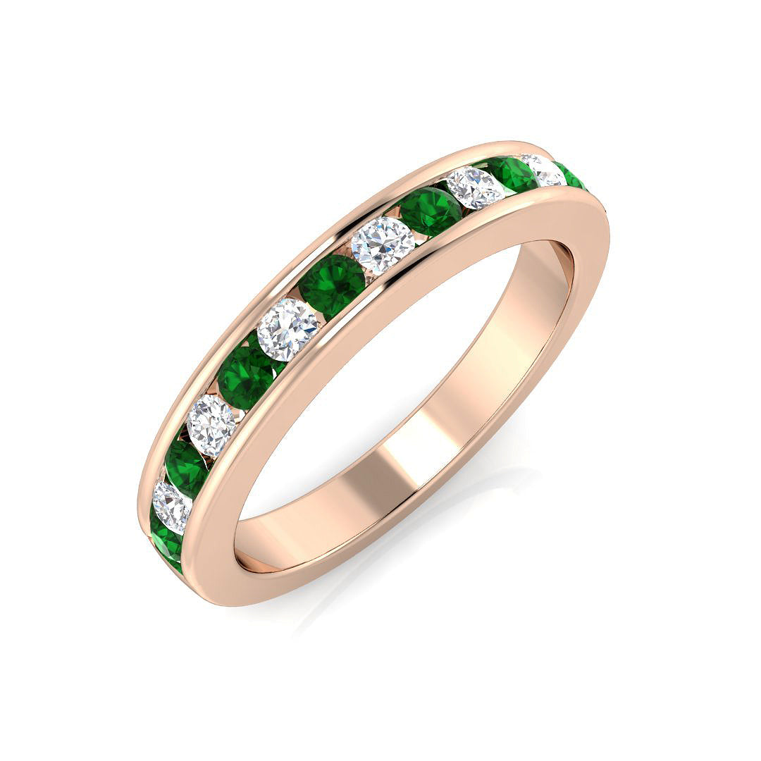 Half Eternity Diamond Ring 0.4ct–0.73ct – BJR0131~EM – 18k Rose Gold