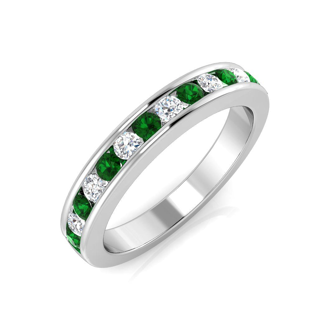 Half Eternity Diamond Ring 0.4ct–0.73ct – BJR0131~EM – 18k White Gold