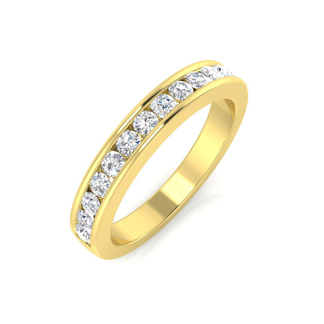 Half Eternity Diamond Ring 0.14ct–1.53ct – SR2193 – 18k Yellow Gold