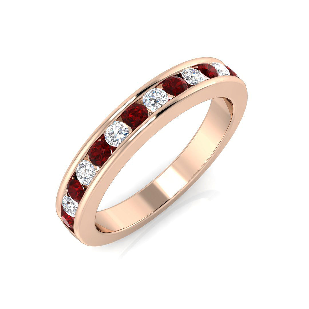 Half Eternity Diamond Ring 0.43ct–1.13ct – BJR0132~RY – 18k Rose Gold