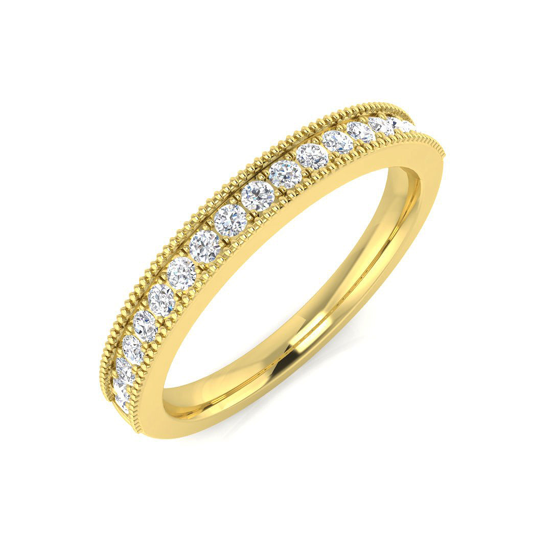 Half Eternity Diamond Ring 0.1ct–0.65ct – BJR0418 – 18k Yellow Gold