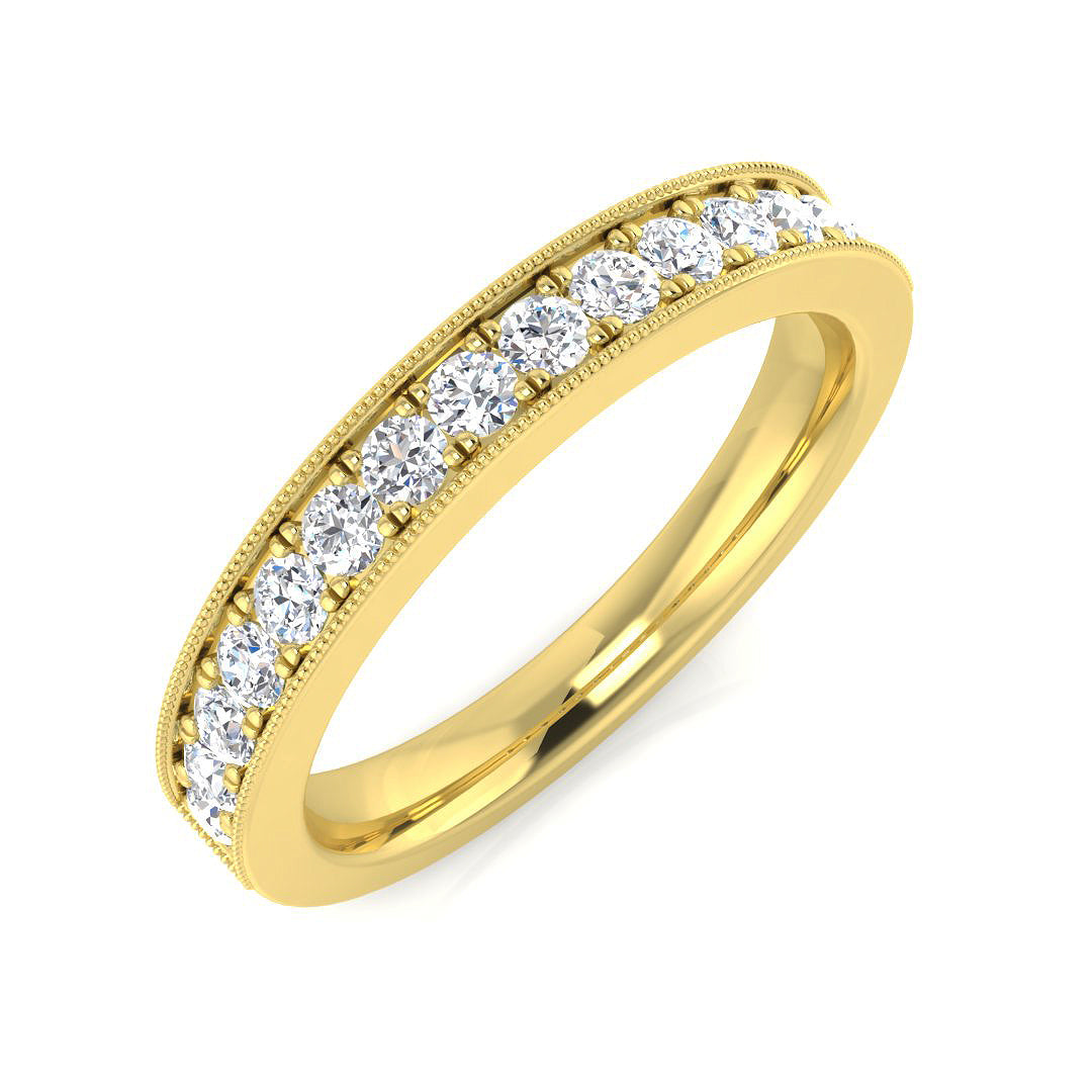 Half Eternity Diamond Ring 0.1ct–0.65ct – BJR0418 – 18k Yellow Gold