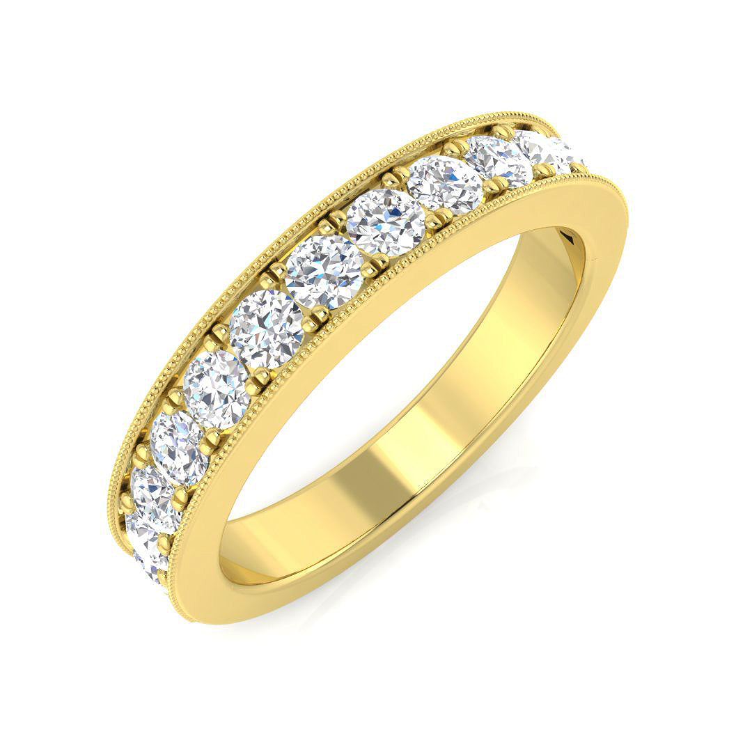 Half Eternity Diamond Ring 0.1ct–0.65ct – BJR0418 – 18k Yellow Gold