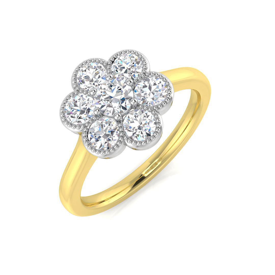 Multi Stone Diamond Ring 0.3ct–1.89ct – SR5077 – 18k Yellow Gold