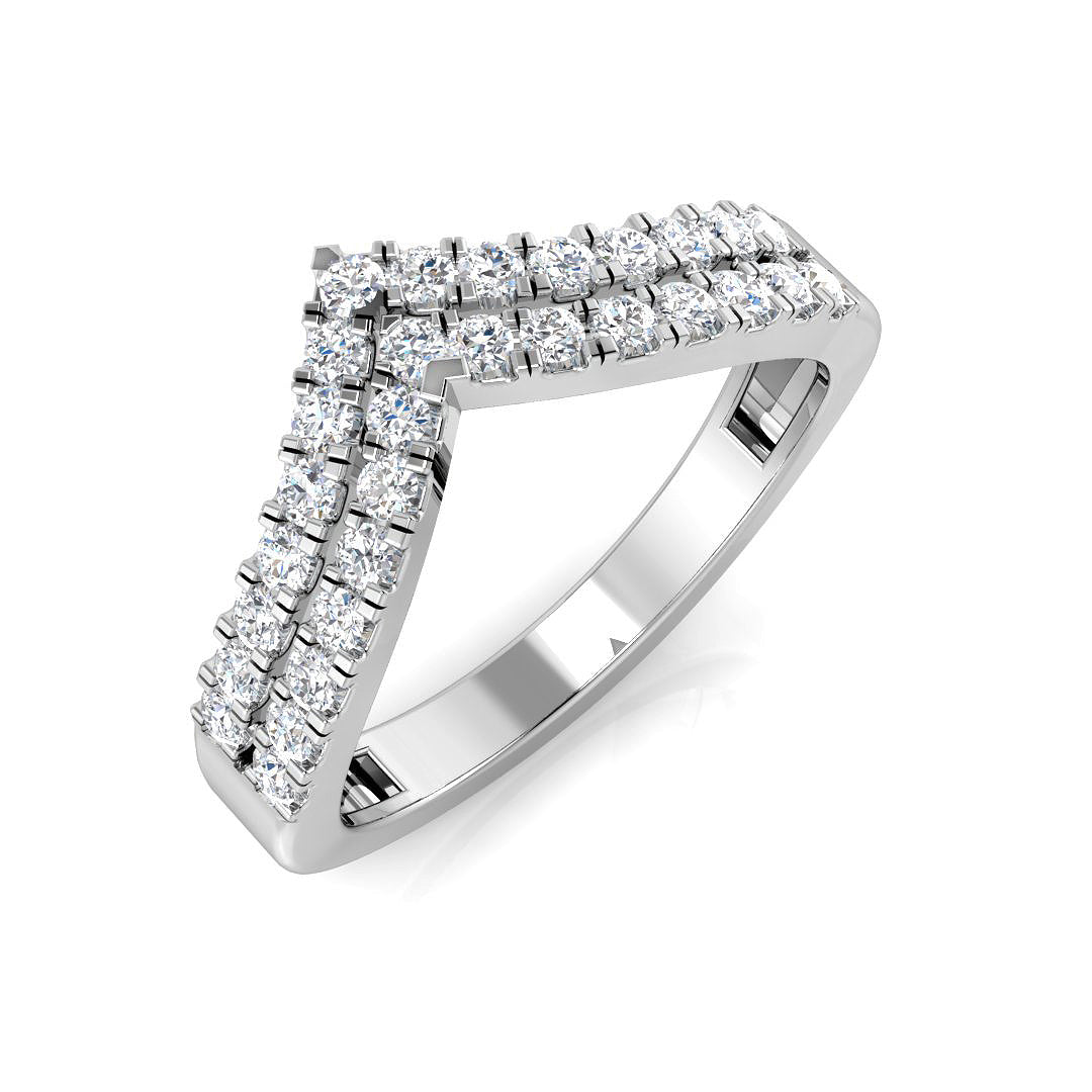 Wishbone Diamond Ring 0.37ct–0.6ct – SR5519 – 18k White Gold