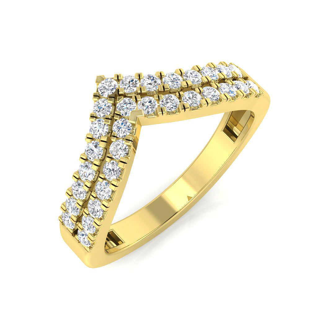 Wishbone Diamond Ring 0.37ct–0.6ct – SR5519 – 18k Yellow Gold