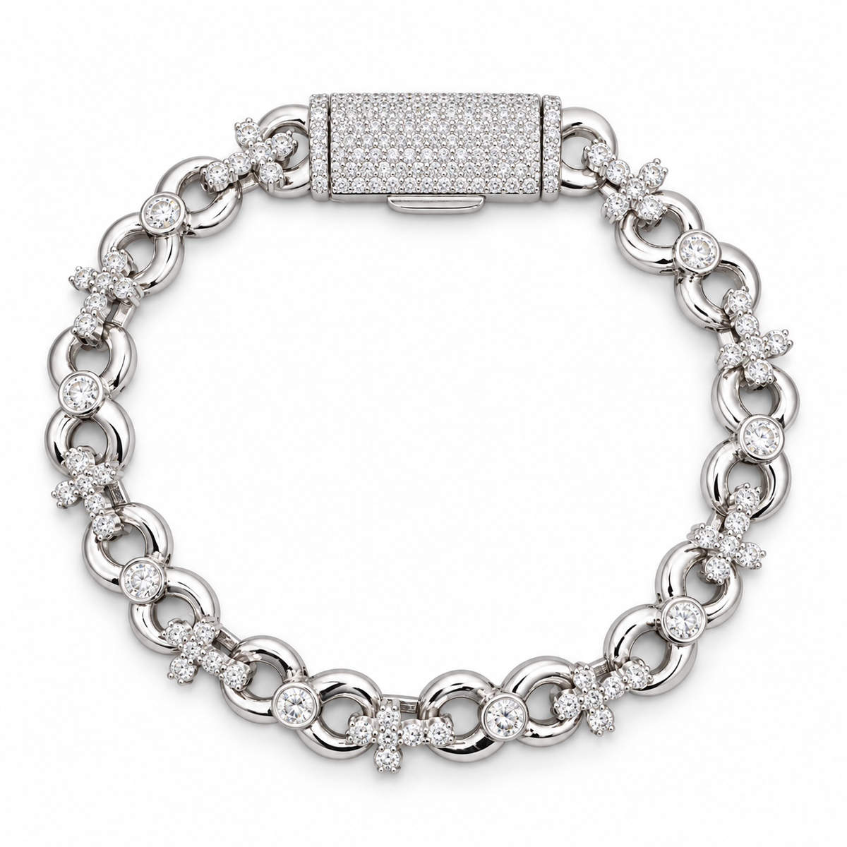 Lab Grown Diamond Infinity Cross Bracelet by Noir Flare – view 2