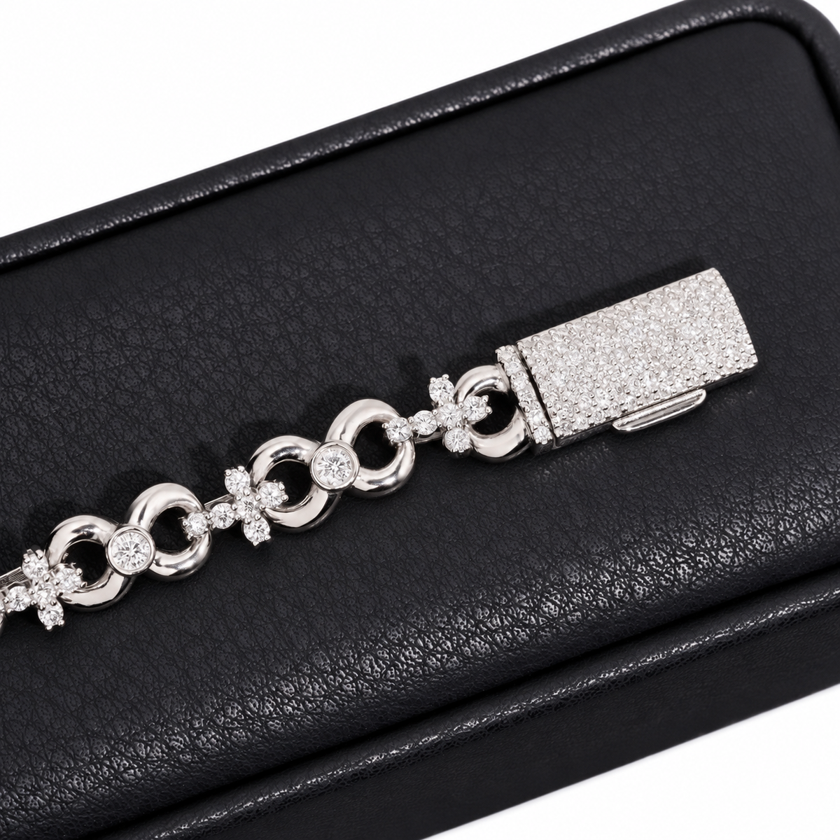 Lab Grown Diamond Infinity Cross Bracelet by Noir Flare – view 5