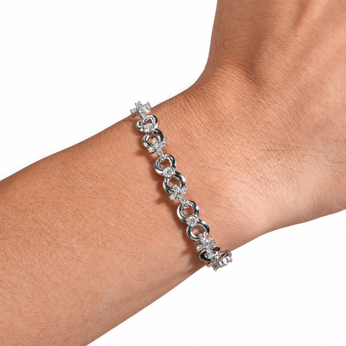 Lab Grown Diamond Infinity Cross Bracelet by Noir Flare