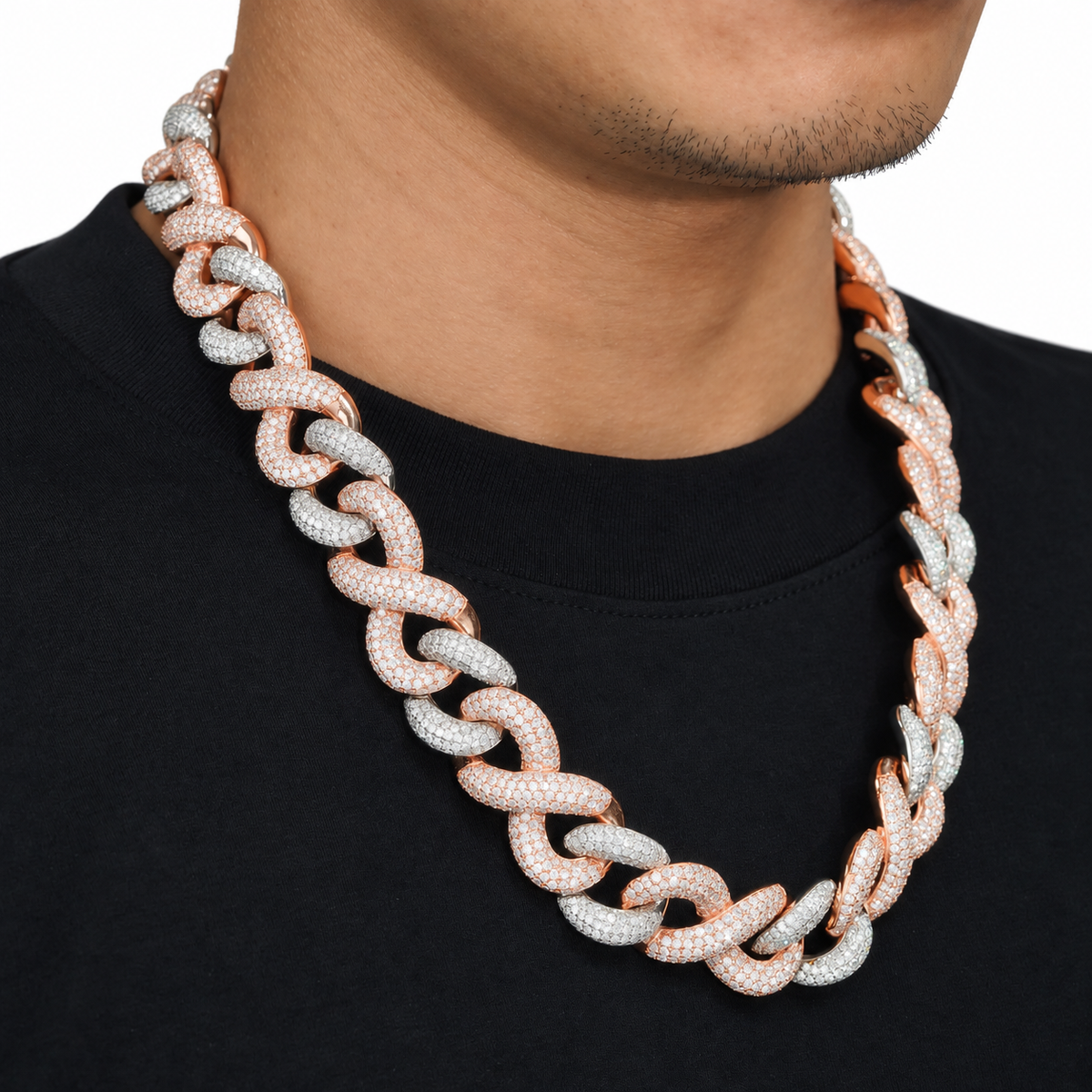 20mm Two-Tone Infinity Link Diamond Chain