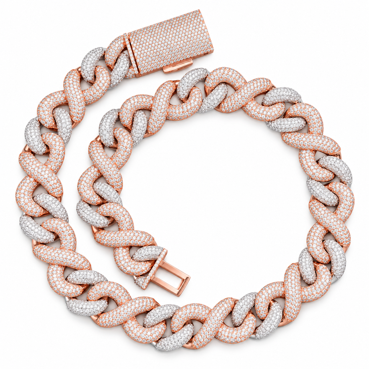 20mm Two-Tone Infinity Link Diamond Chain