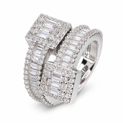 925 Silver Baguette Lab Diamond Ring