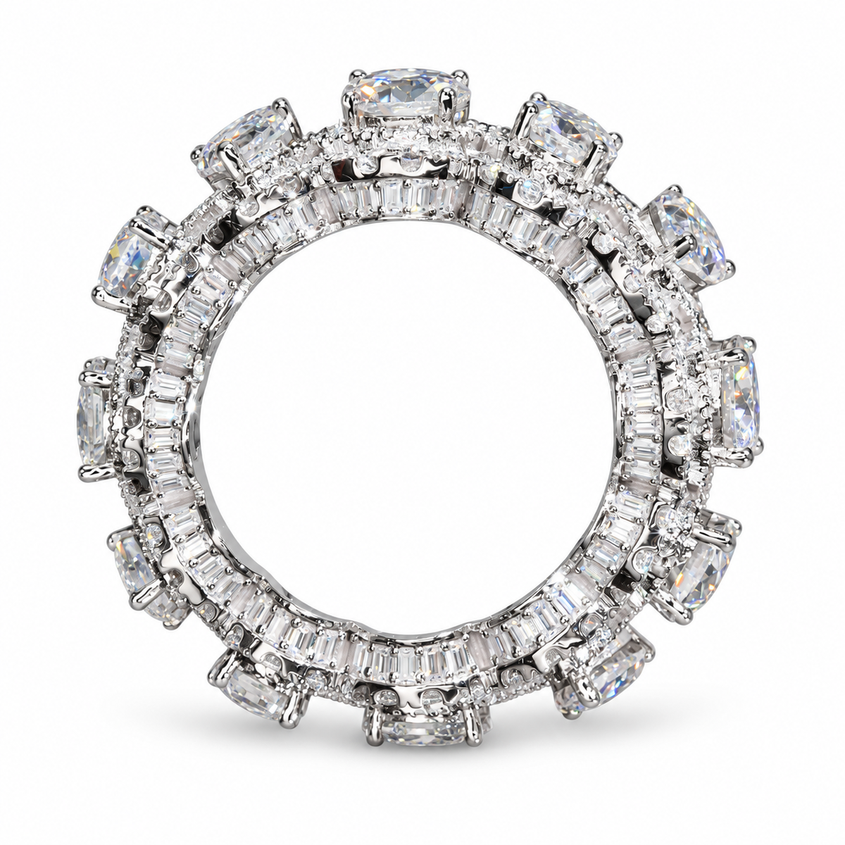 10K Gold Lab Diamond Mixed-Cut Eternity Ring