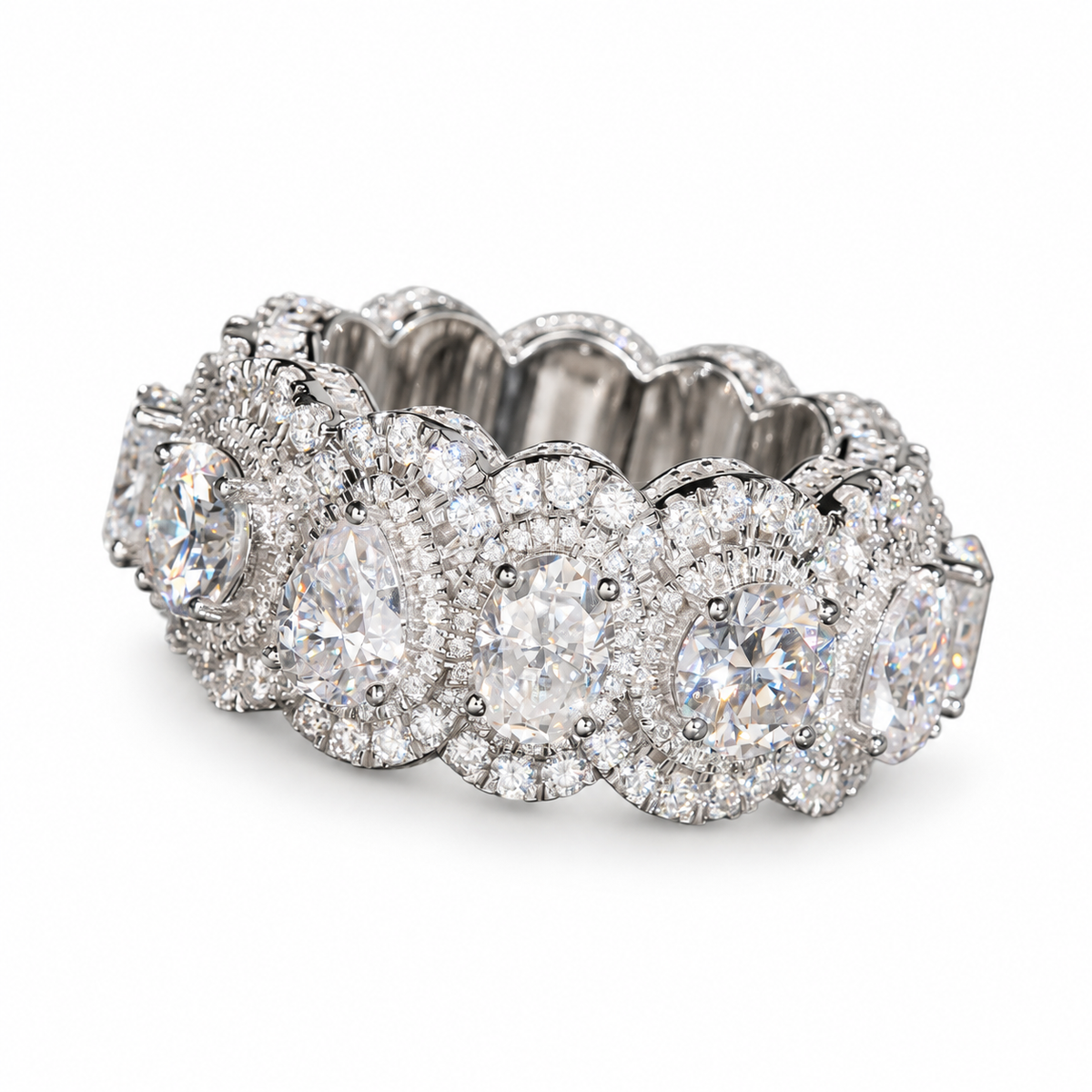 10K Gold Lab Diamond Mixed-Cut Eternity Ring
