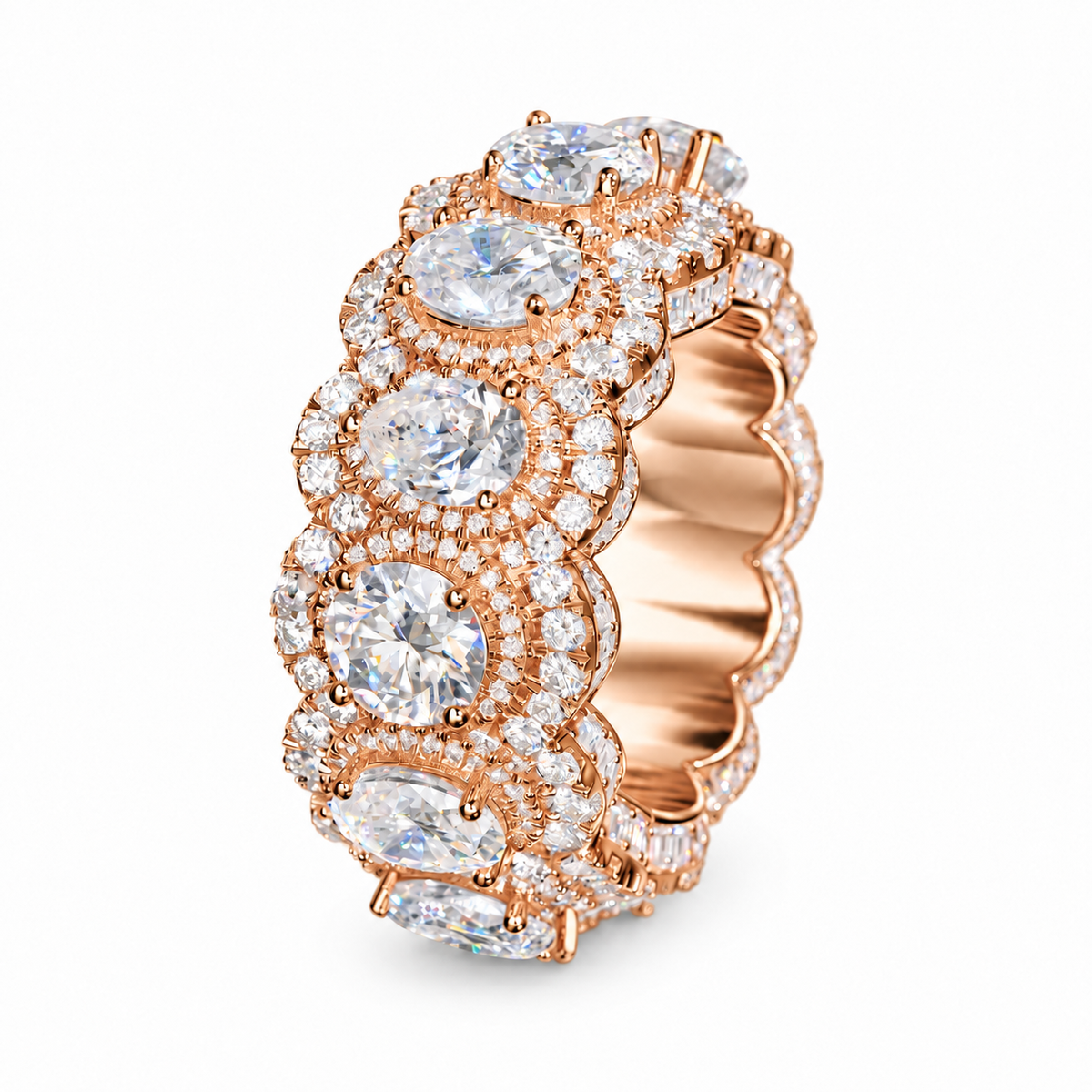 10K Gold Lab Diamond Mixed-Cut Eternity Ring